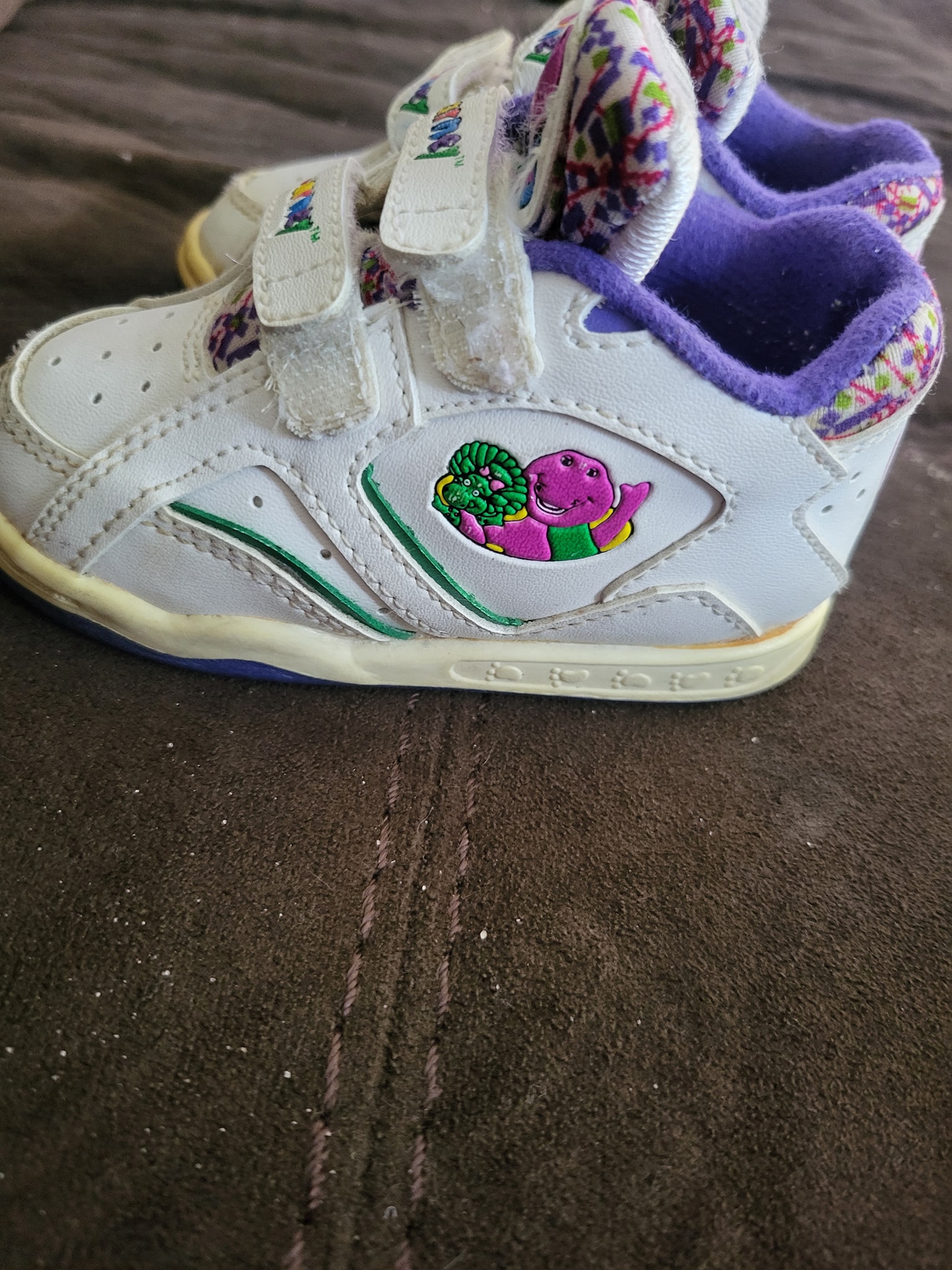 Vintage 1991 Barney and Baby Bop size 5 shoes for sale