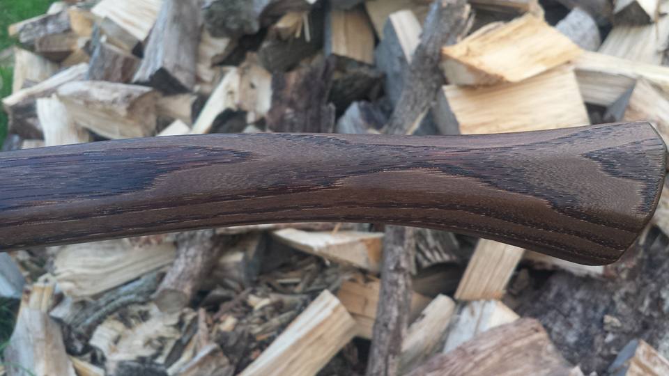 HICKORY 32 Double Bit AXE HANDLE Fire Finish & Lacquered 3x3/4 eye