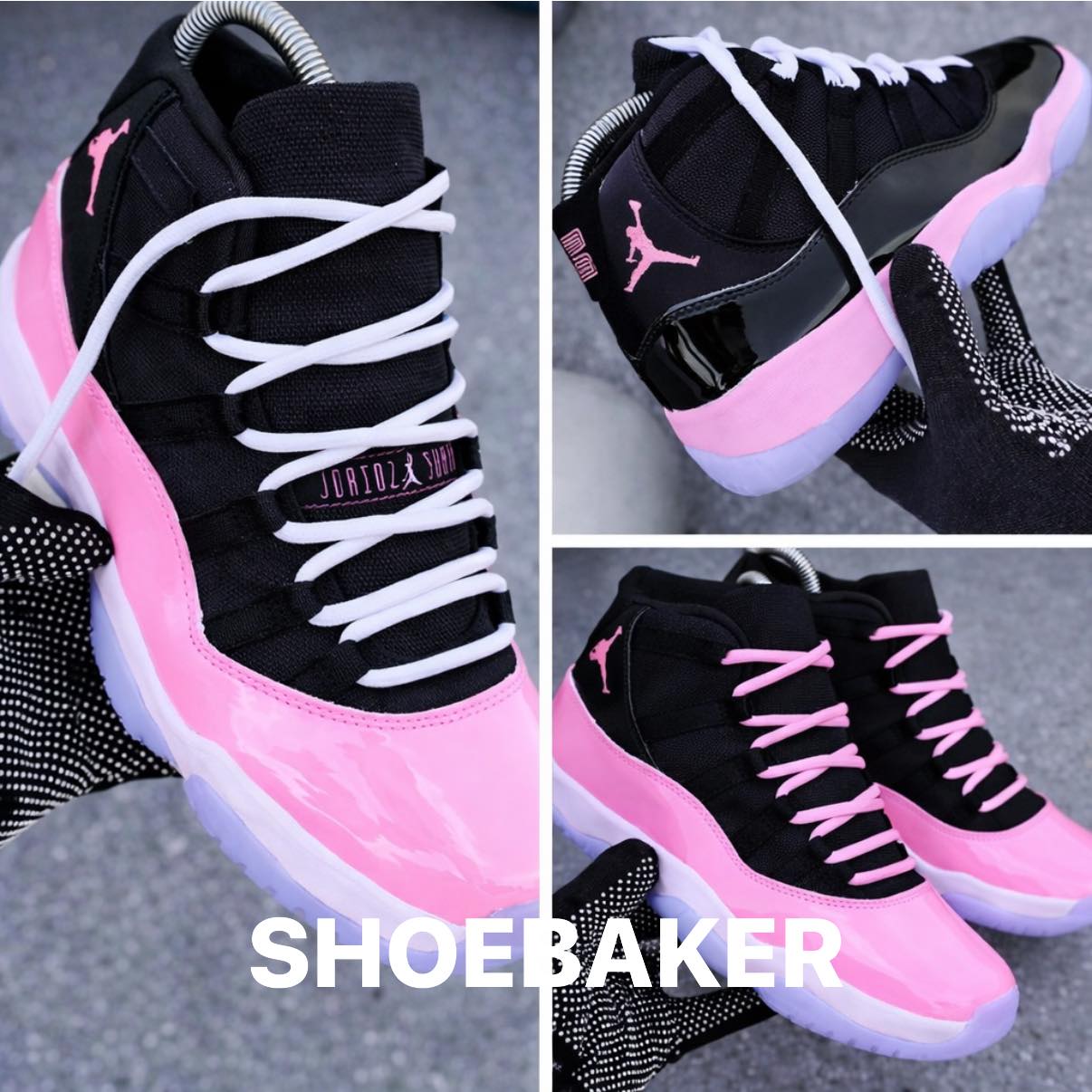 Jordan 11 Black & Pink “Concept Drop your size for a pair ⬇️