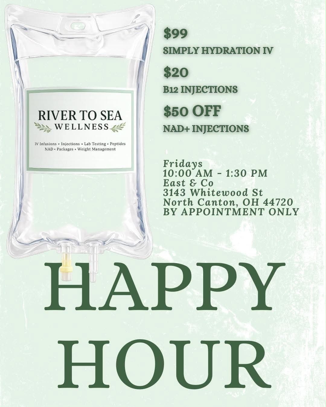 nad+ and b12 injections near me East & Co's Friday happy hour specials in North Canton, Ohio Multine B12 500 ml b 12 5000 Flavor:Strawberry