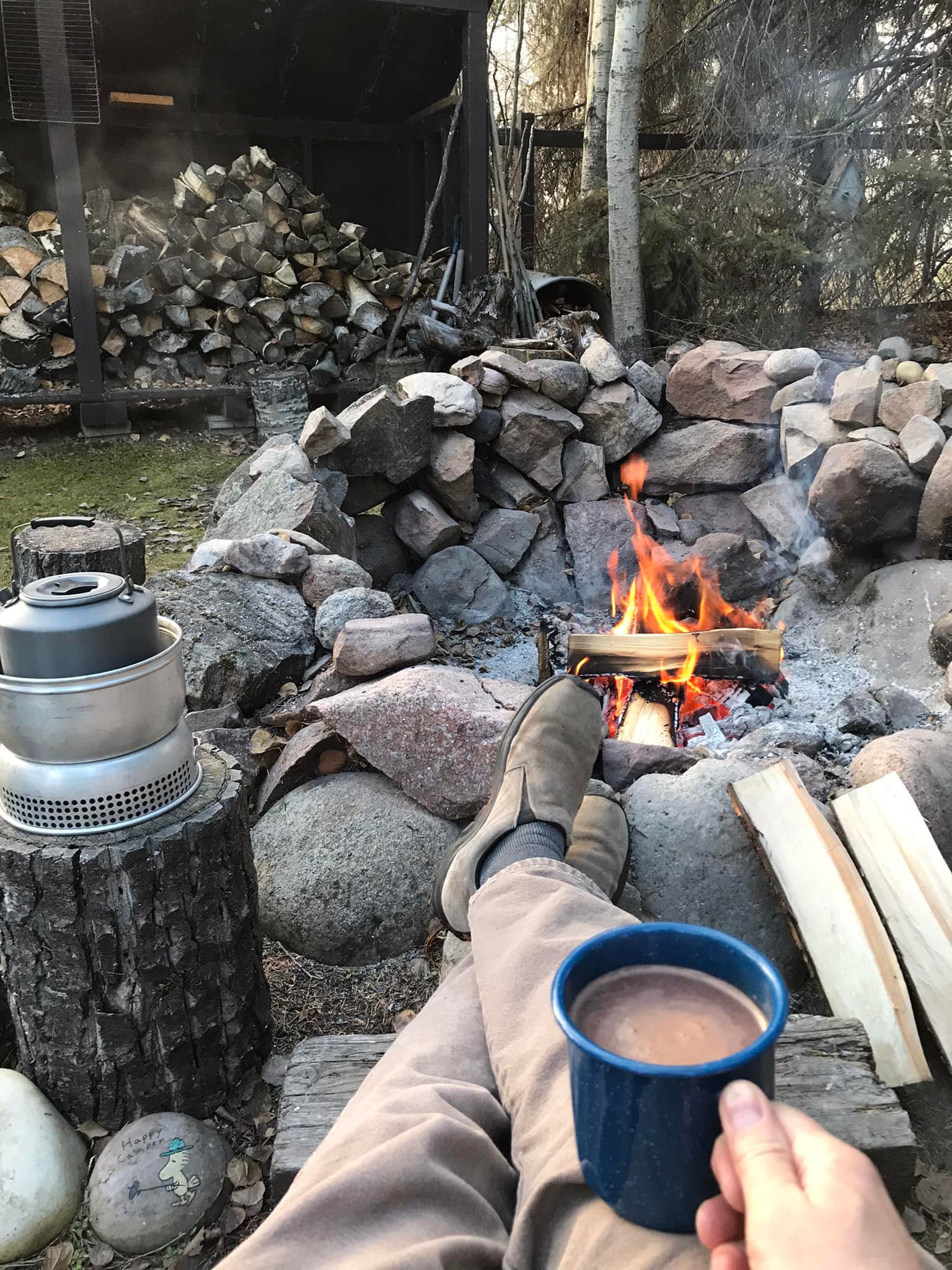 Testing MSR Whisperlite International stove for outdoor hot chocolate