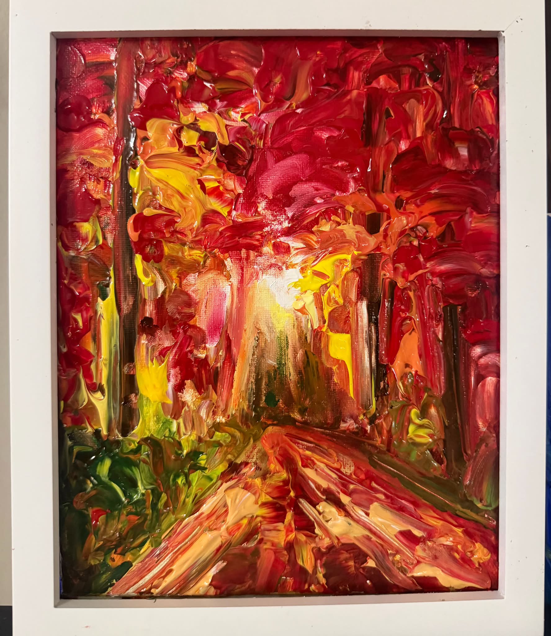 野の花 ( 5 ) ] 48 x 35 cm 紙にインク墨と水彩 2022 花見 宴 * 作者蔵