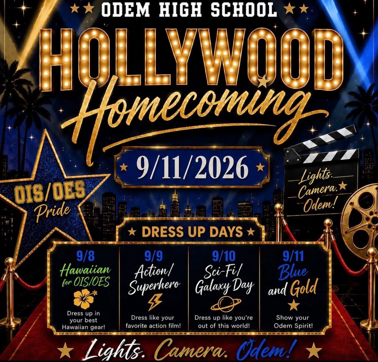 Homecoming Dress Up days for next week!
