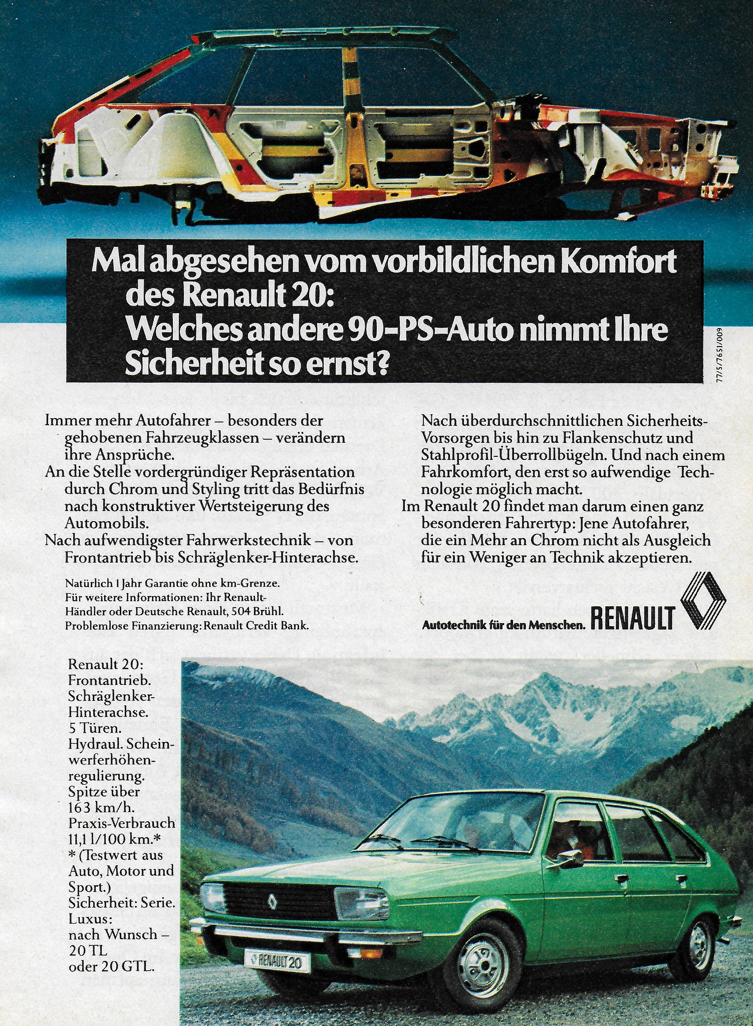 1976 Renault 30 TS Ad. Germany. October 25th 1975.