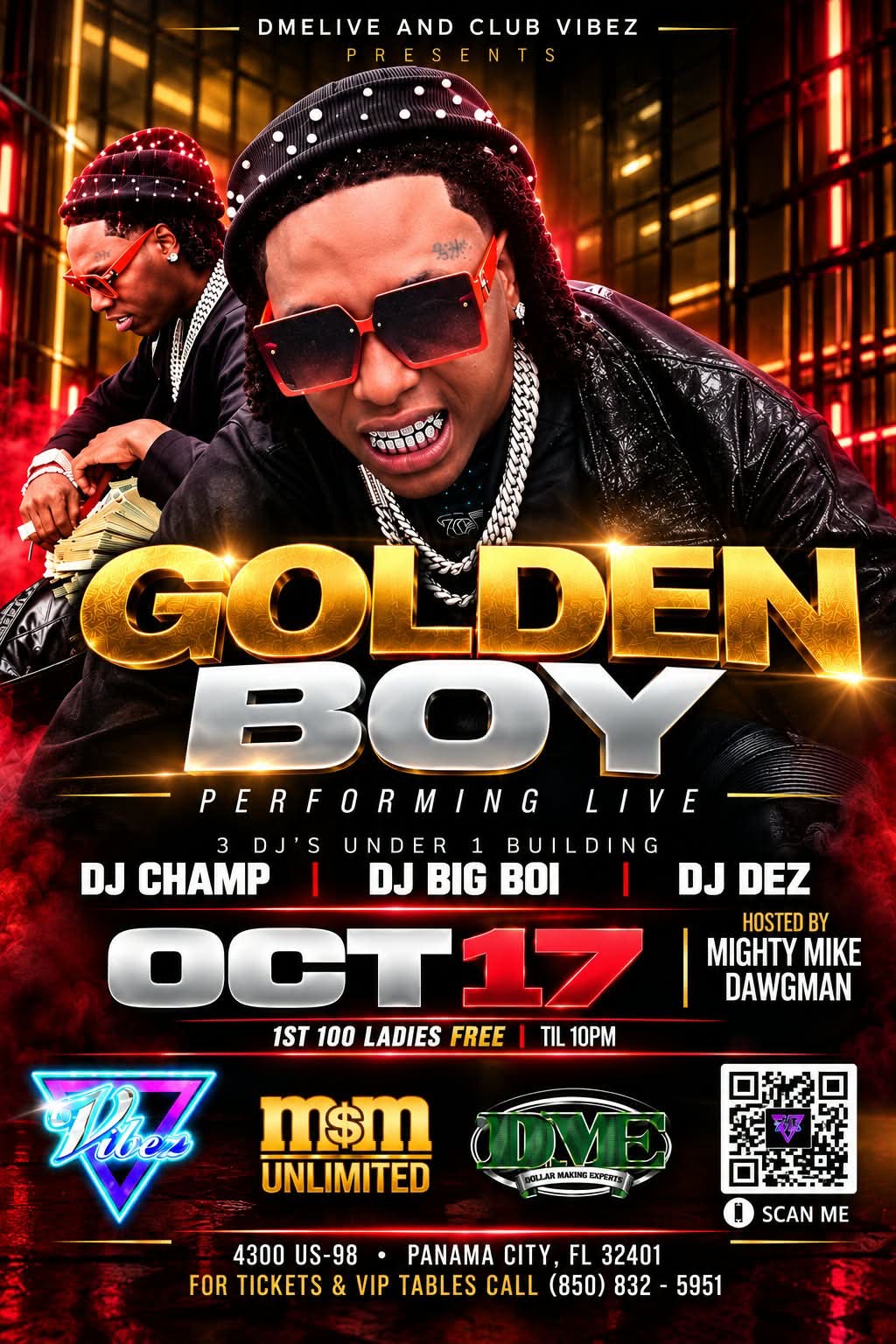 Golden Boy live at Vibez in Panama City, FL on October 17th