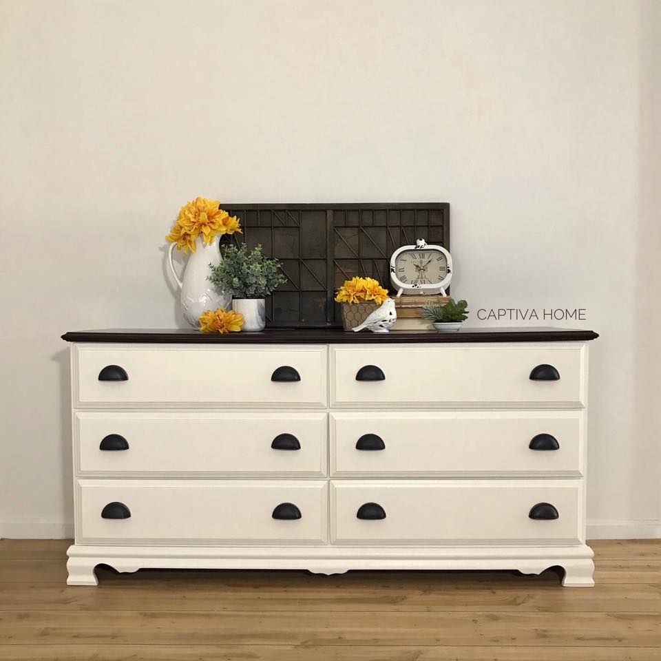 white dresser with black top Tradare 7 Drawer for Bedroom, 55'' Wide Wood Chest of Drawers Metal Handles, Modern Large Dressers Organizer for Living Room, TV Stand, Hallway, Entryway This 51.9 in Fern White Marble Black Six