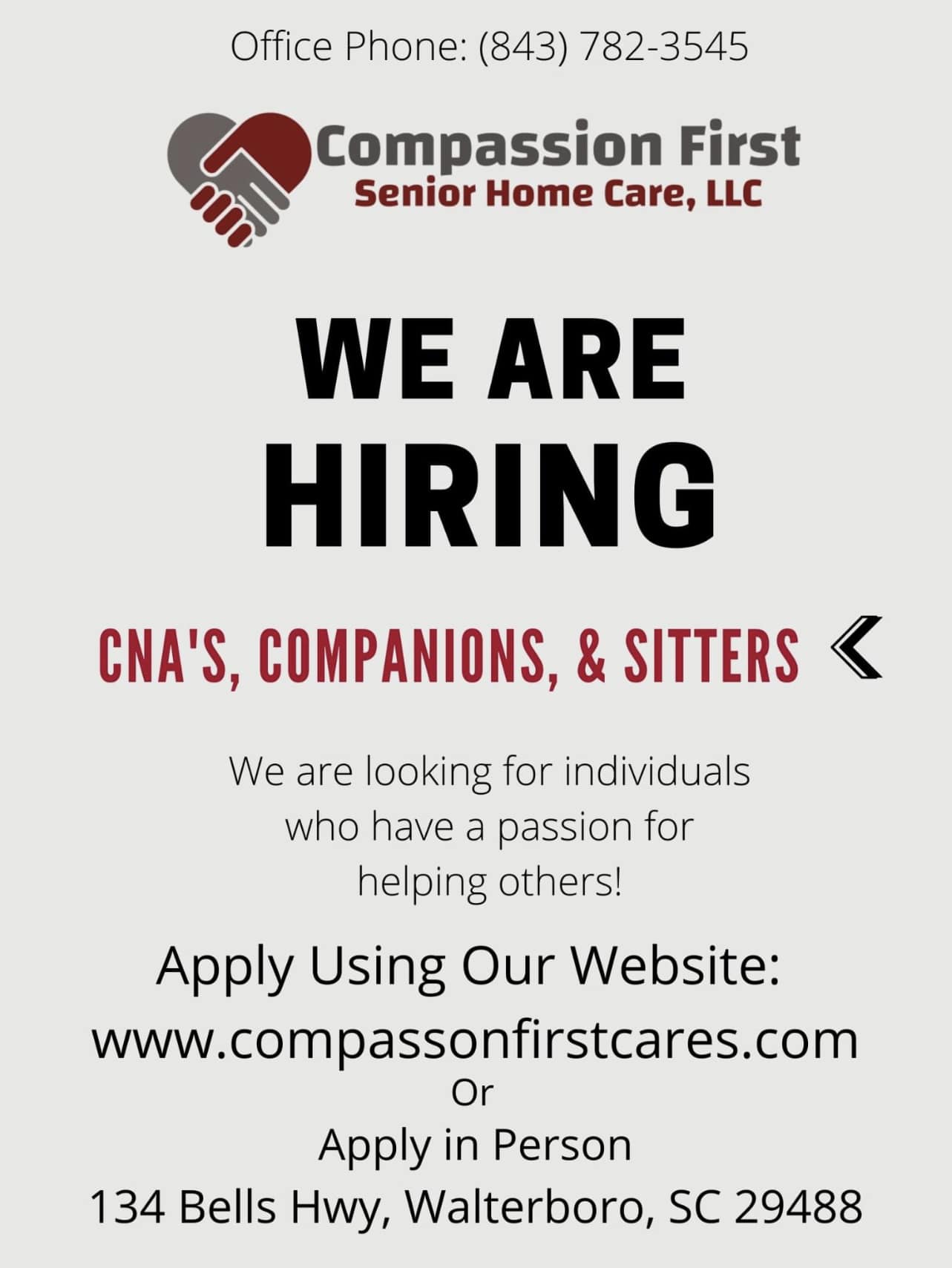 Compassion First Senior Home Care, LLC | Walterboro SC