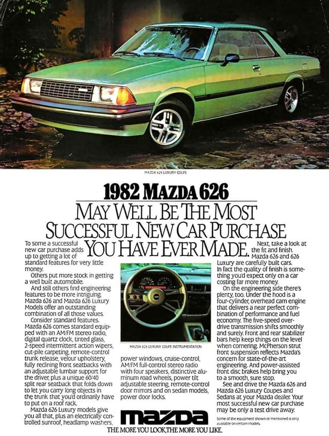 1982 Mazda 626 'the most successful new car purchase you have