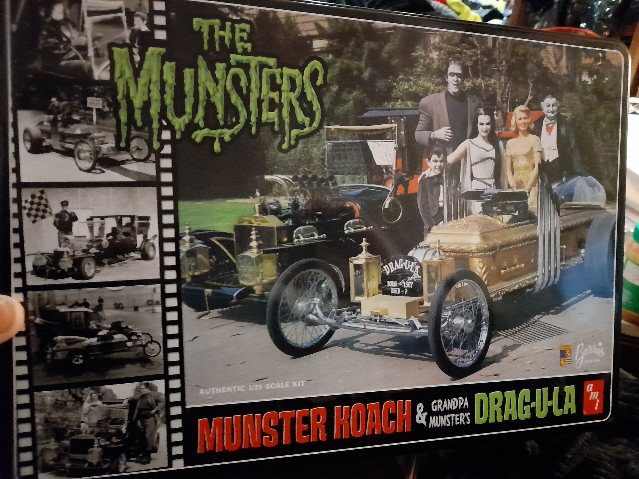 Original 1965 amt MUNSTER KOACH and DRAG-U-LA builds and boxes.