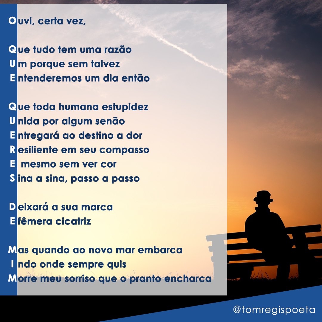 Tom Regis - Poesia #poesia #poema #literatura #pensamento #poeta # ...