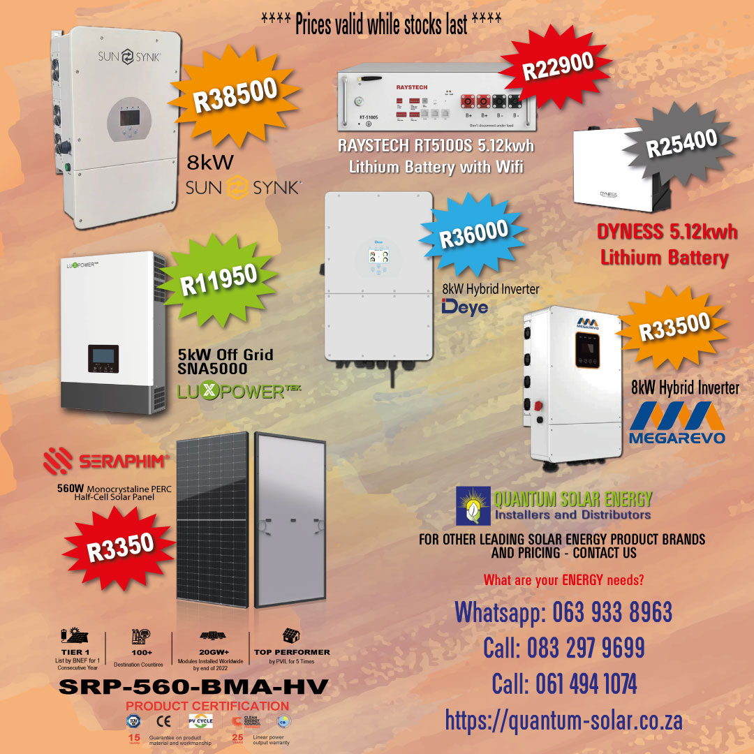 Quantum Solar Energy Installers and Distributors | Boksburg