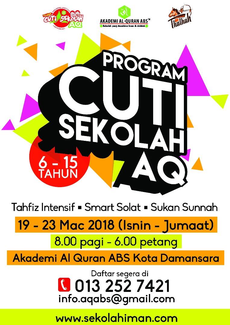 Program Cuti Sekolah Kota Damansara Al Quran Fardhu Ain Pendaftaran Dibuka Sekarang Di Mana Mahu Hantar Anak Cuti Sekolah Ini Hantar Lah Ke Program Cuti Sekolah Tahfiz Intensif