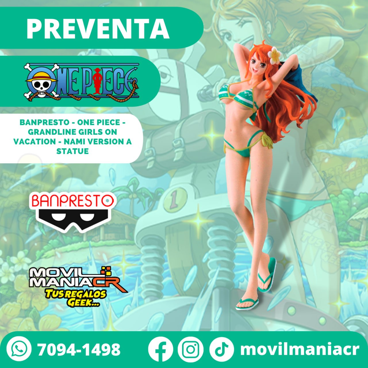 Banpresto One Piece – Figurine Nami Ver. A Grandline Girls On Vacation – 20 Cm, Collection, Personnage Emblématique
