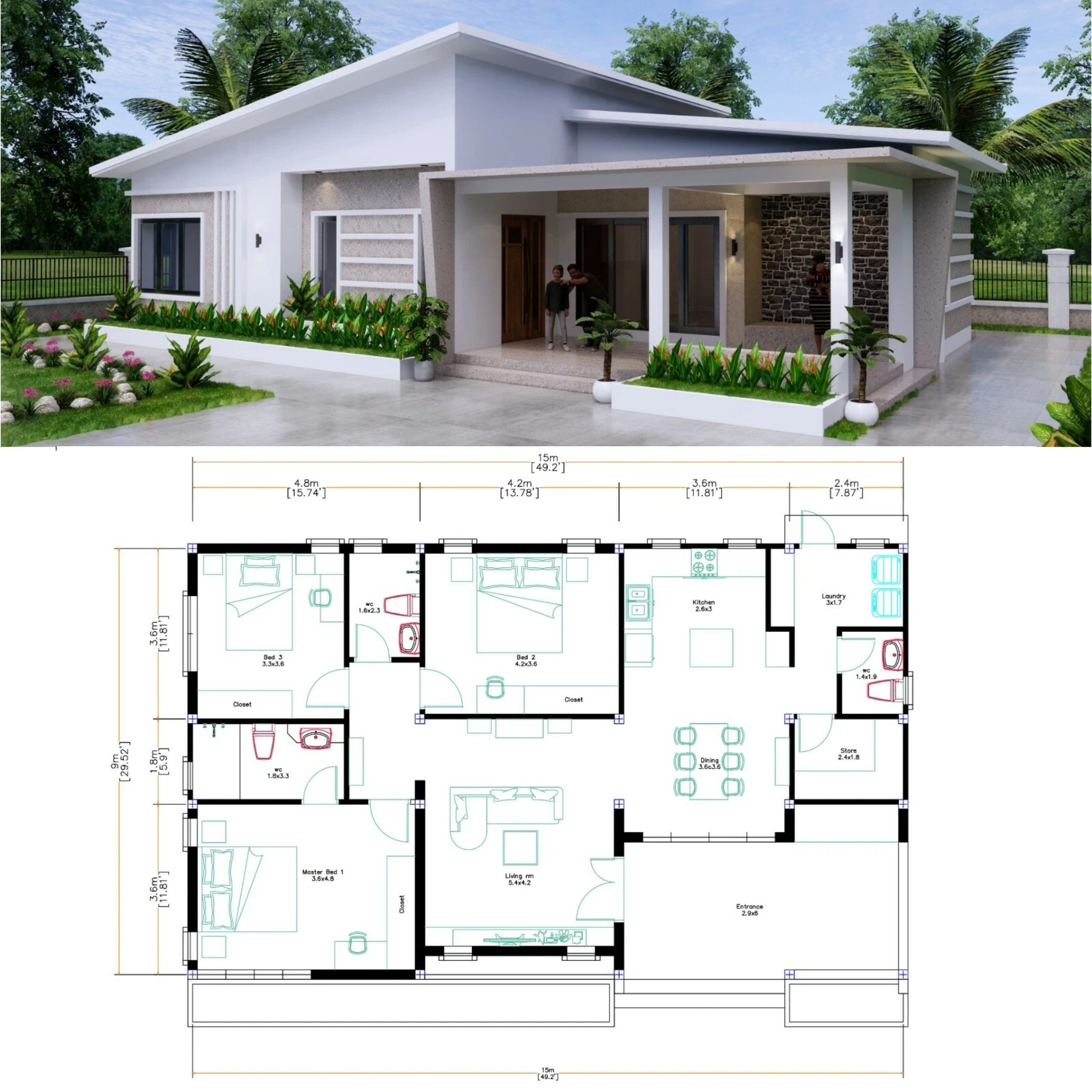 Jerry's - A modern single-story residential house with a clean ...