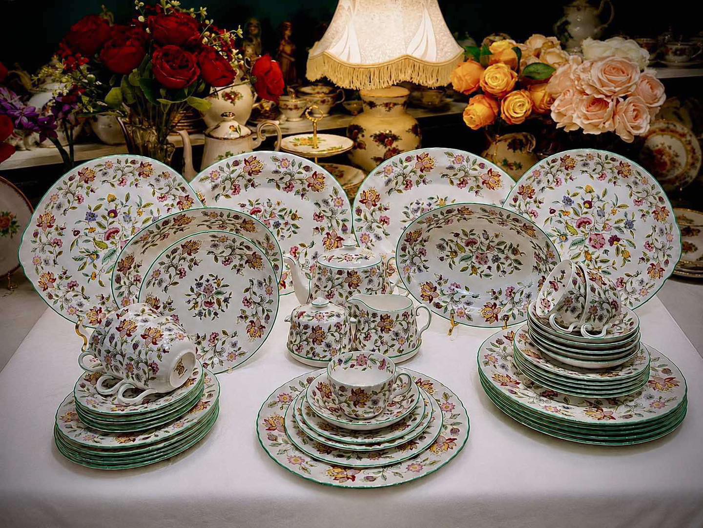 MINTON Haddon Hall Celebration 食器セット 🌺SOLD🌺 Minton Haddon Hall Green Dinner Set for Six..