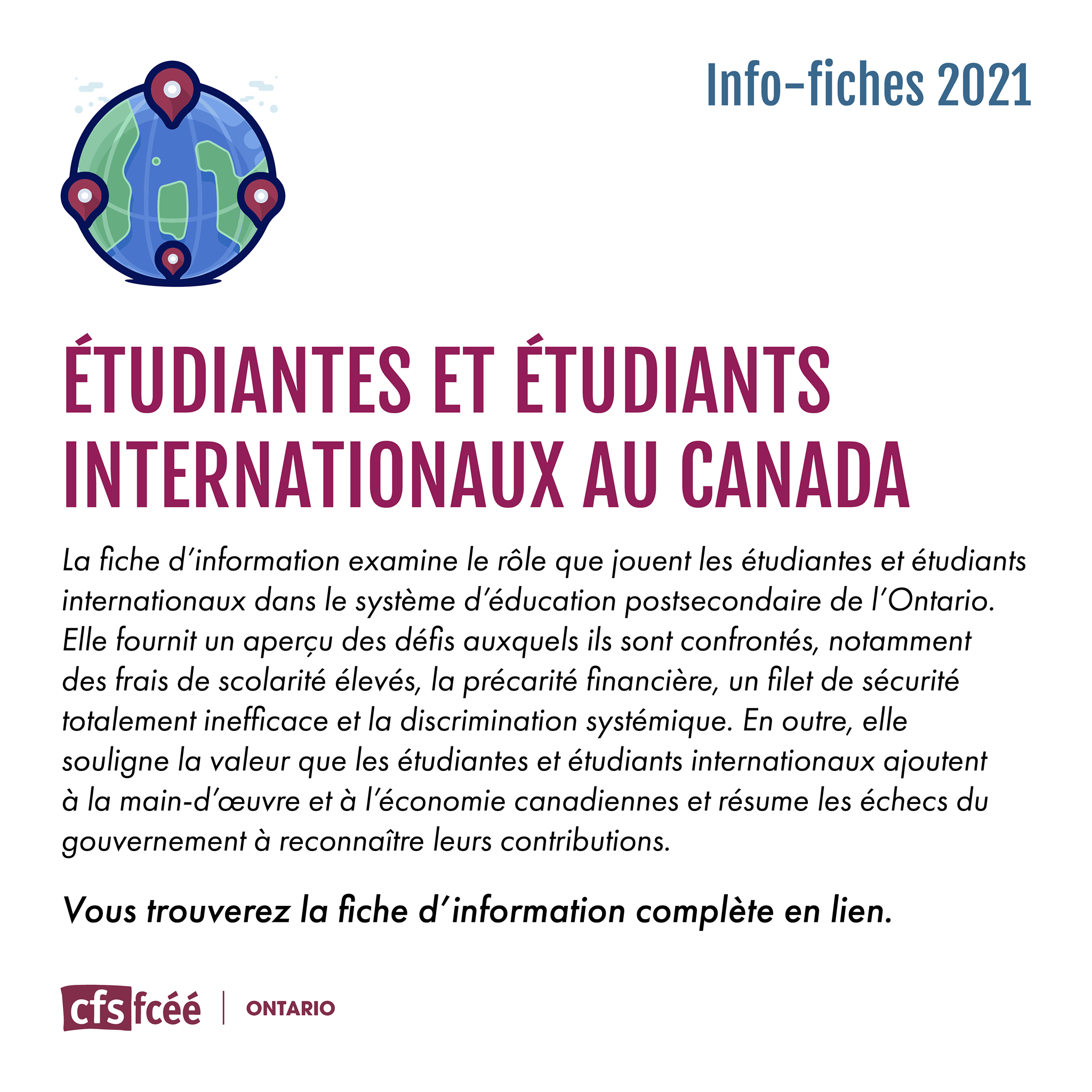 2021 Factsheets are out now!... - CFS Ontario // FCÉÉ Ontario