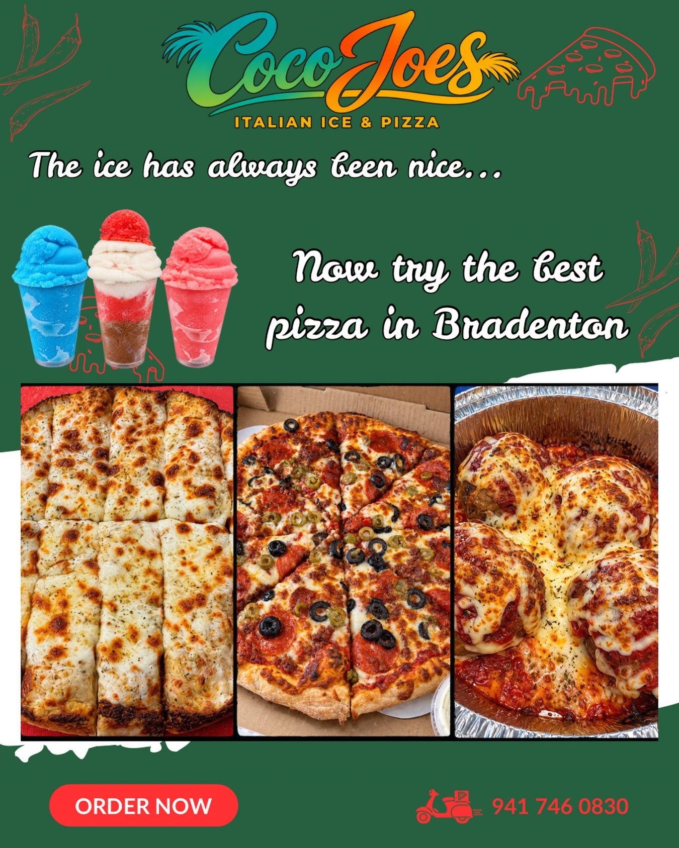Coco Joe's Italian Ice & Pizza | West Bradenton FL