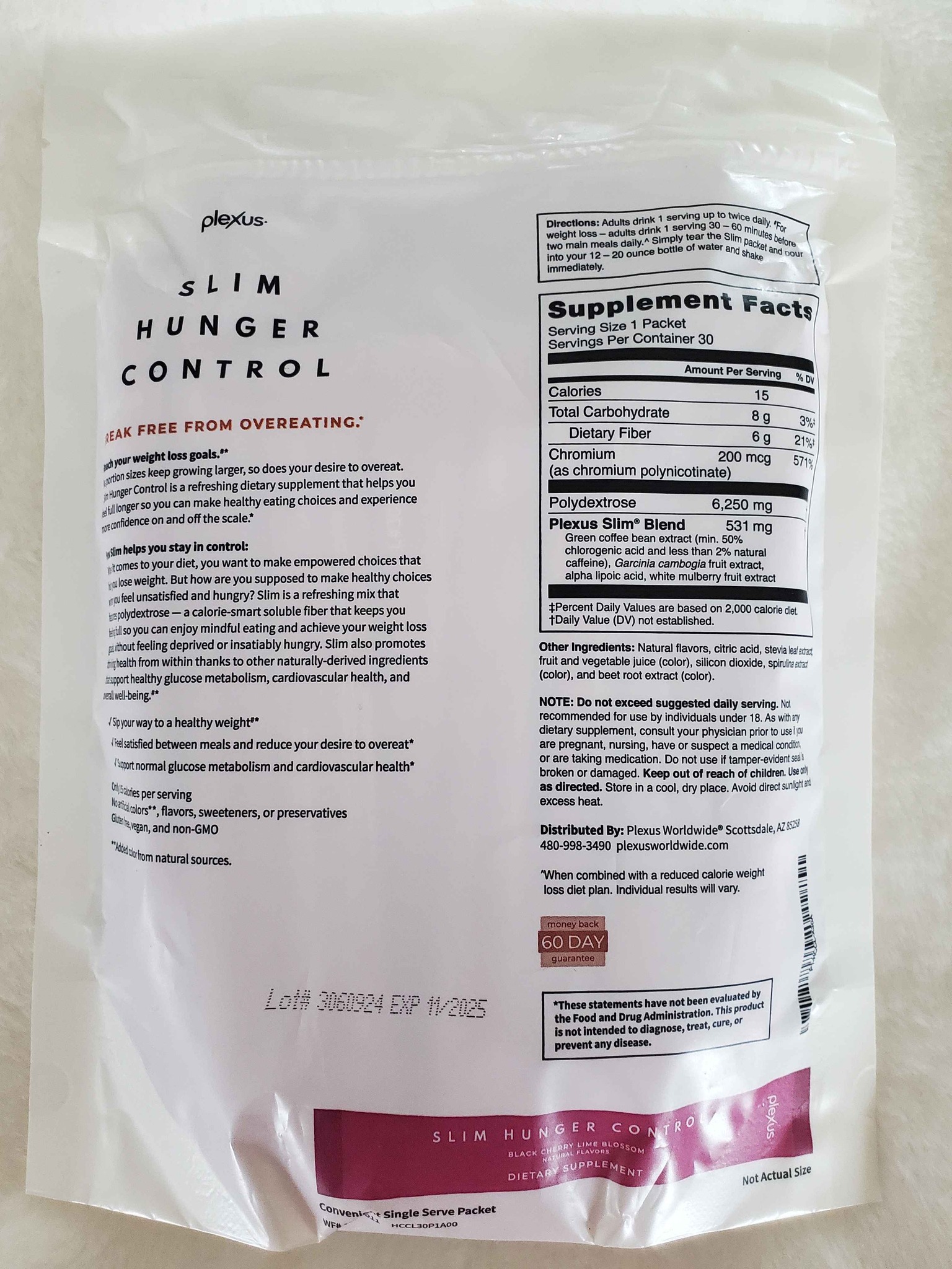 Plexus Slim Hunger Control packets, Black cherry lime blossom - Food ...