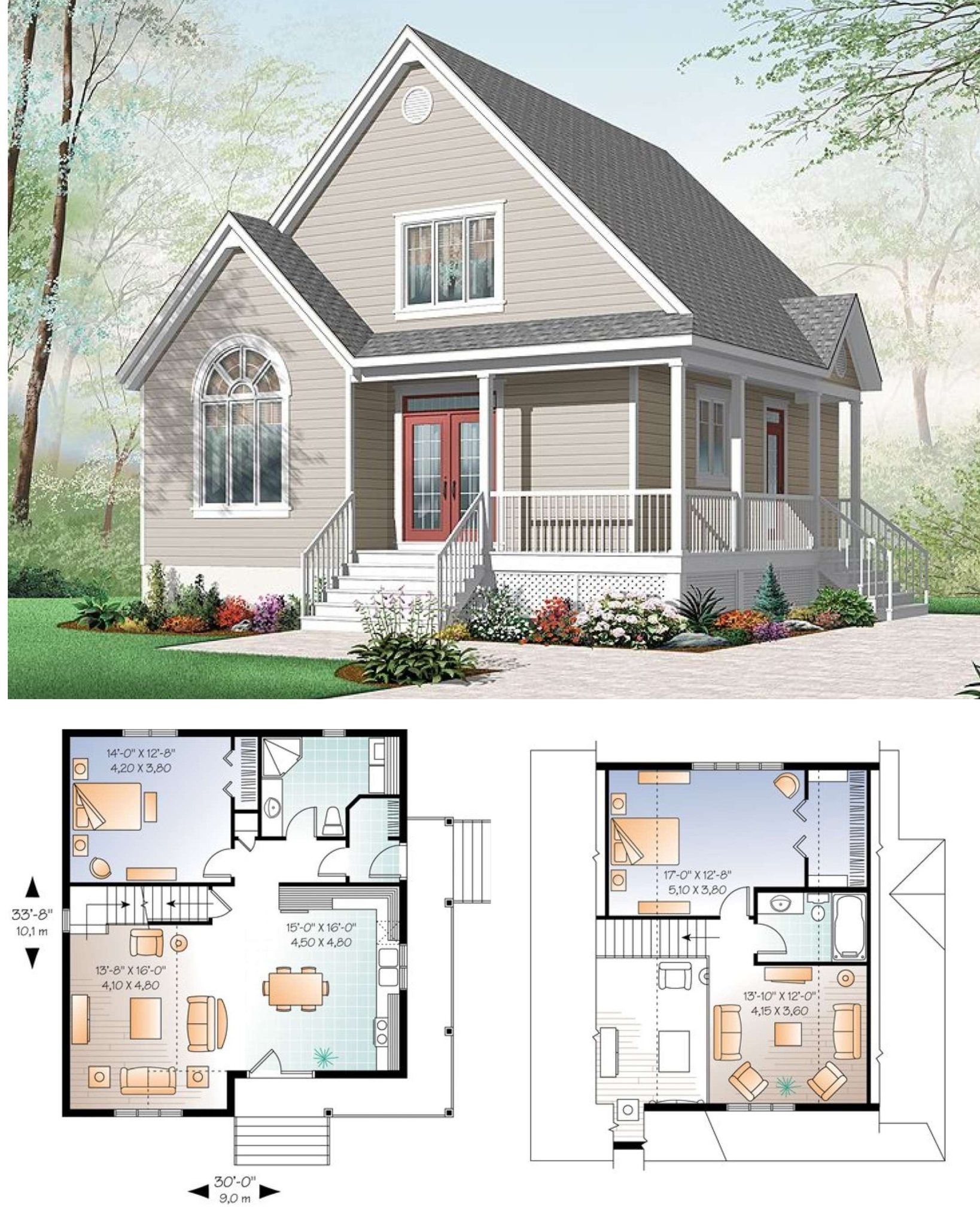 Jerry's - A charming cottage-style home with a steep gabled roof, soft ...