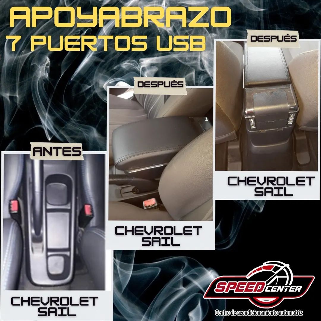 Speed - 📢 Apoyabrazo Original 7 Puertos USB Sail Antiguo 🚗 👉 Calce ...
