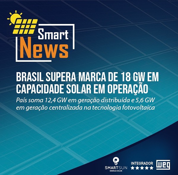 Smartsun - O Brasil ultrapassou os 18 GW em potência...