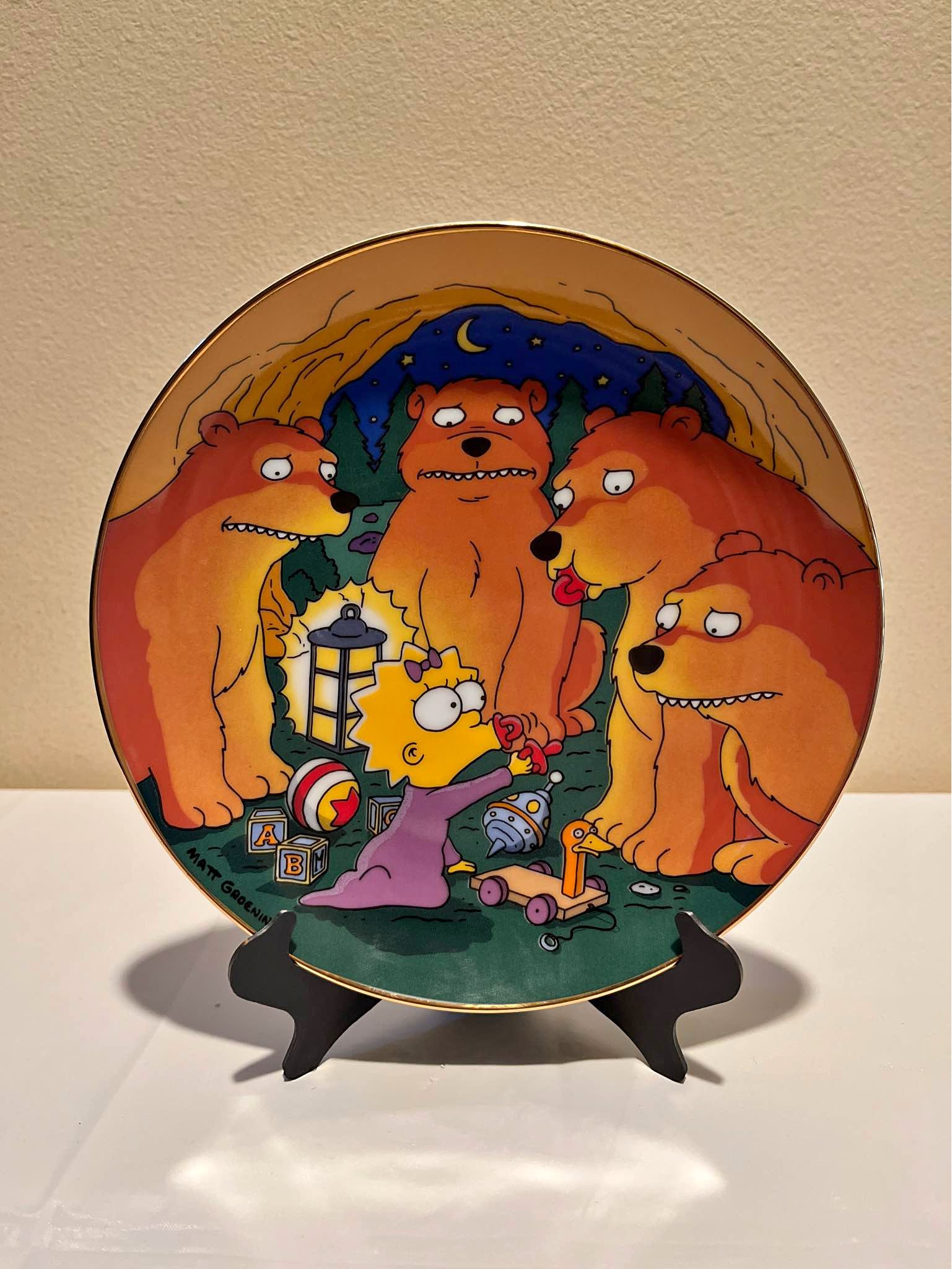 The Simpsons 1992 MAGGIE AND THE BEARS Fine Porcelain Collectors 