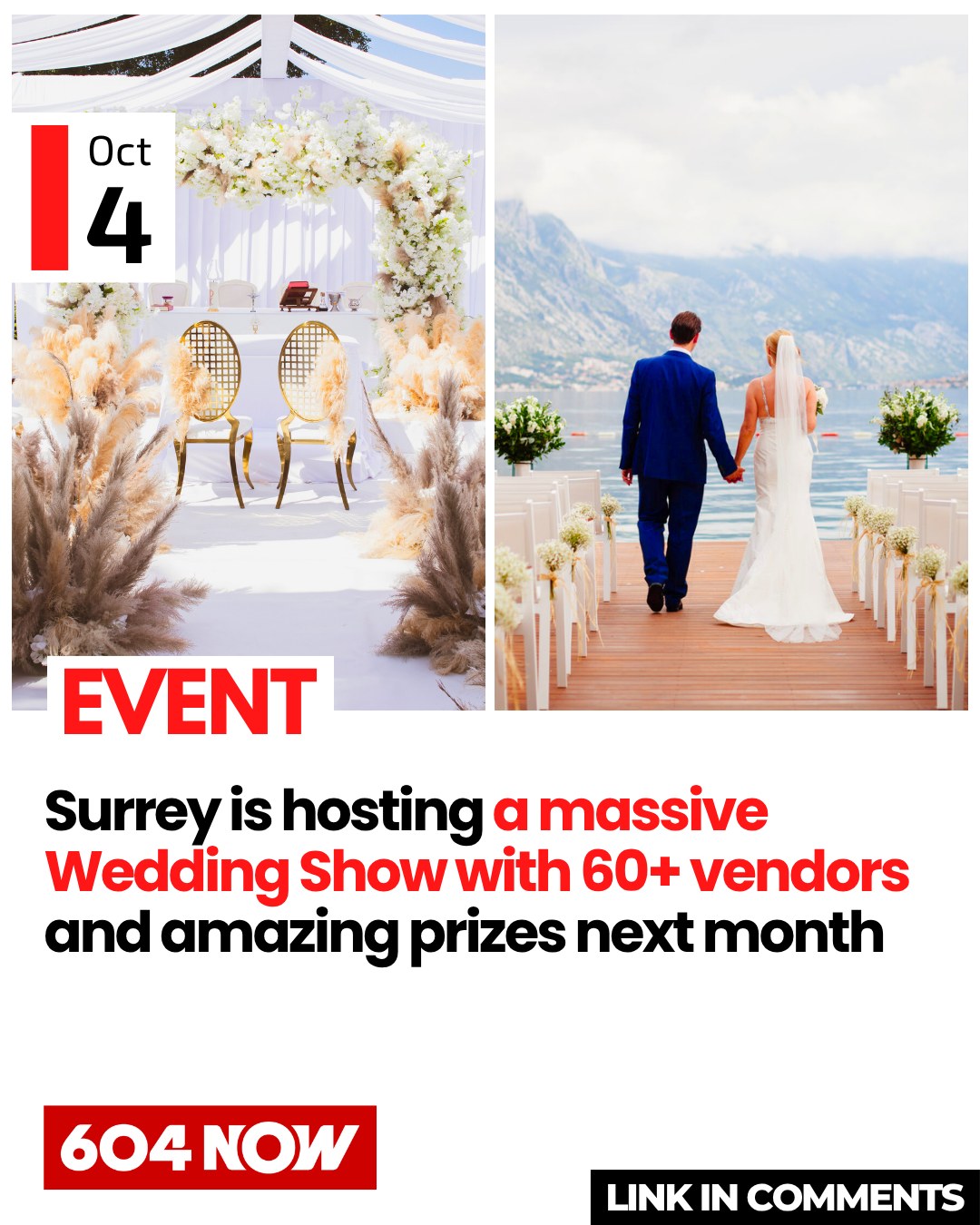 Engaged? 💍 All Dressed in White Bridal Show is coming to Surrey on October 4 with 60+ wedding vendors, exclusive deals and wedding inspo! 🎟️ SAVE 50% OFF on tickets using code 604NOW