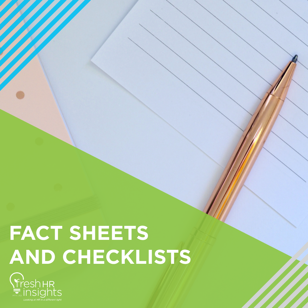 FACT SHEETS AND CHECKLISTS -... - Fresh HR Insights Pty Ltd | Facebook