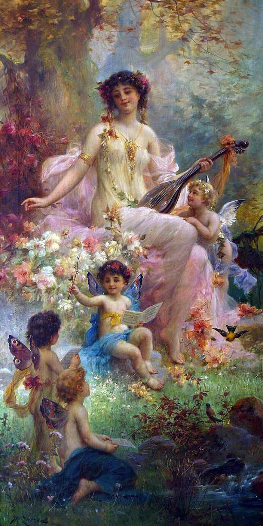 Hans Zatzka 🎨🖌 (1859-1945, Austrian Painter) 'Paradise with