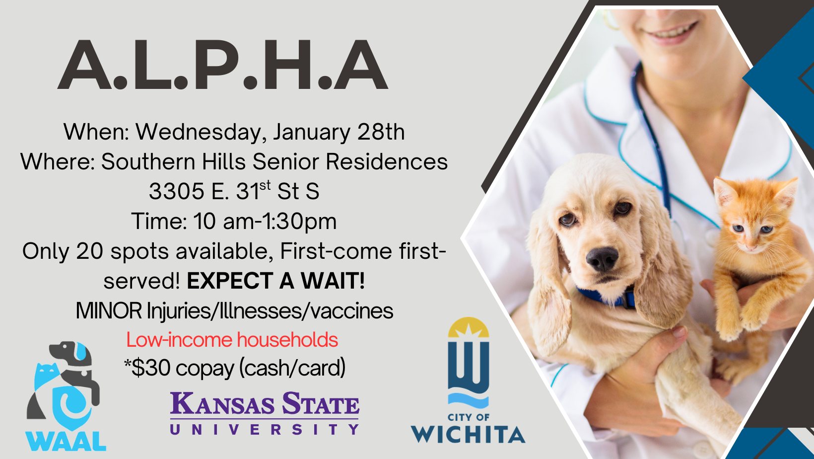 ALPHA clinic for low-income owners!