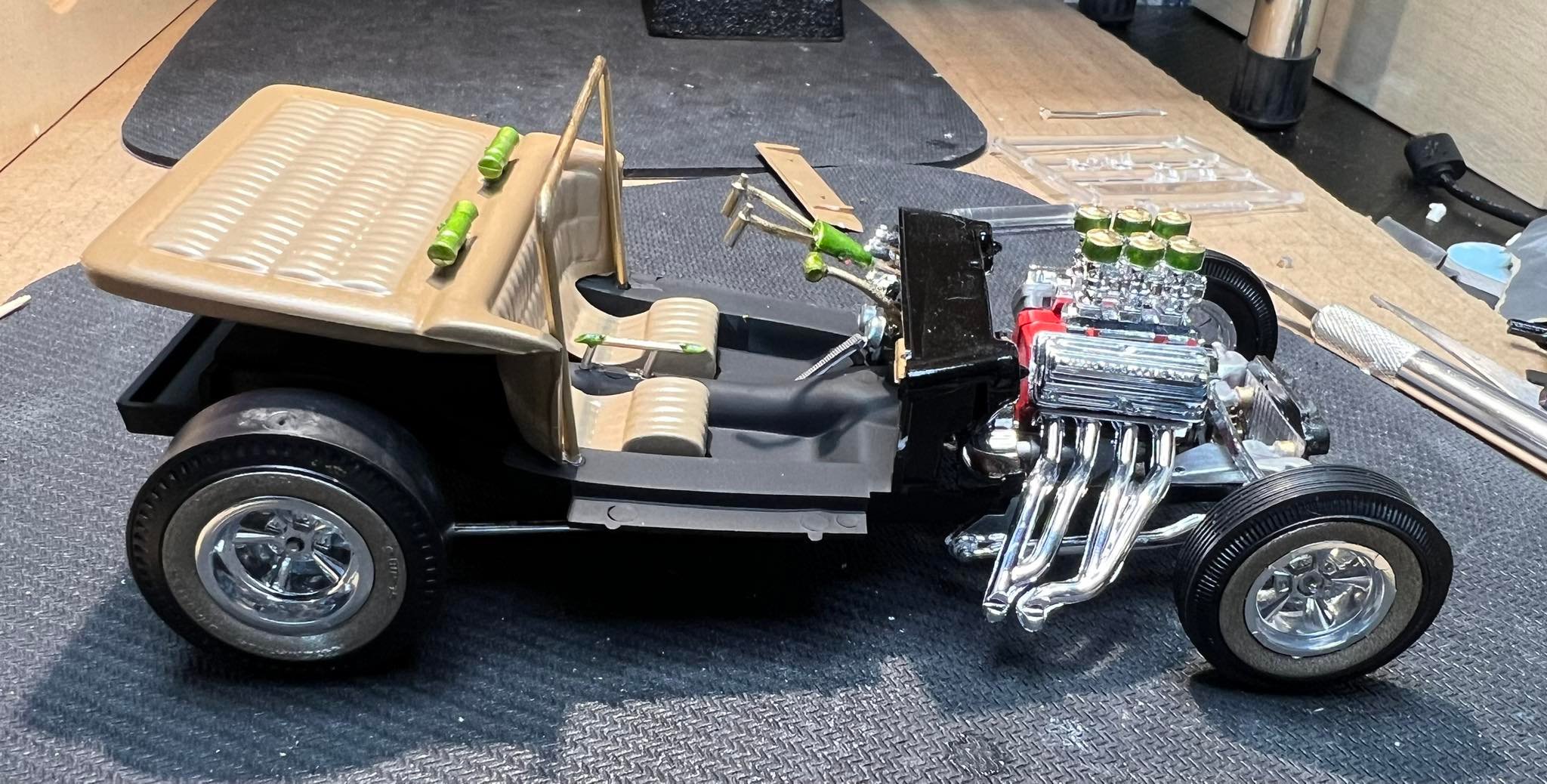 Custom Lil Coffin Show Rod model car build with mean look
