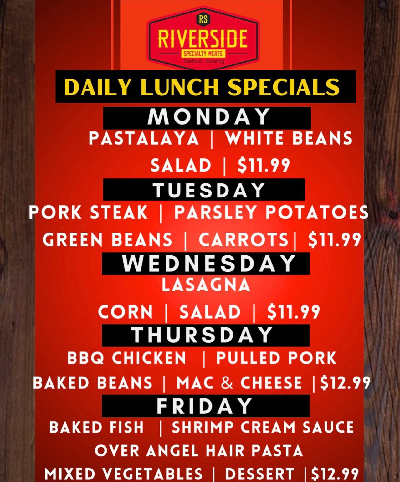 Riverside - 🚨New Daily Lunch Specials Menu 🚨 ♦️ Week of Jan 5 to Jan 9♦ ...