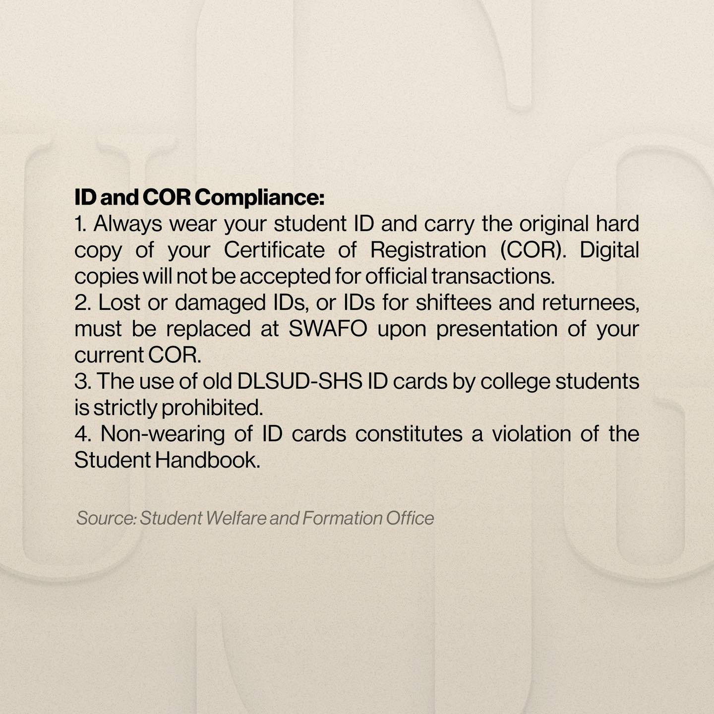 DLSUD University... - DLSUD University Student Government