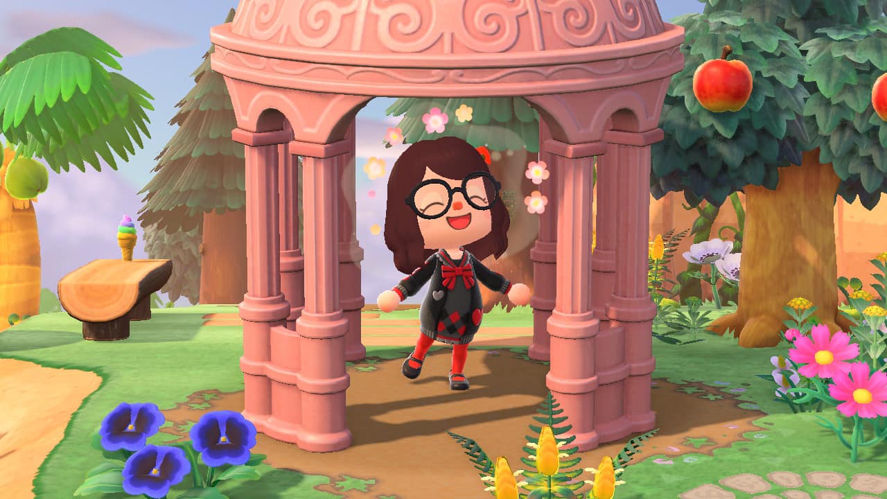 Discovering the Ribbons and Heart Knit dress in Animal Crossing