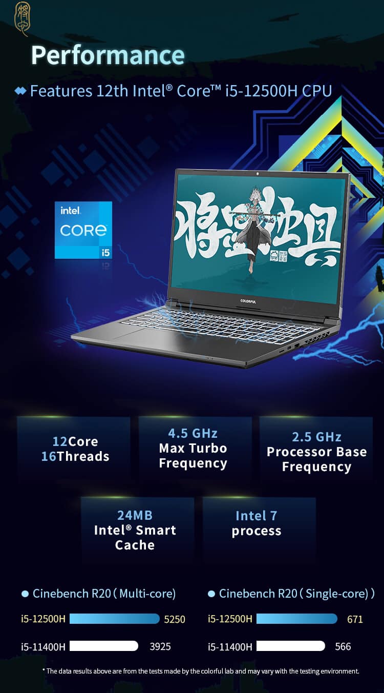 Colorful Gaming Laptop X15-XS 2022 - Intel 12th Gen i5 12500H/RTX