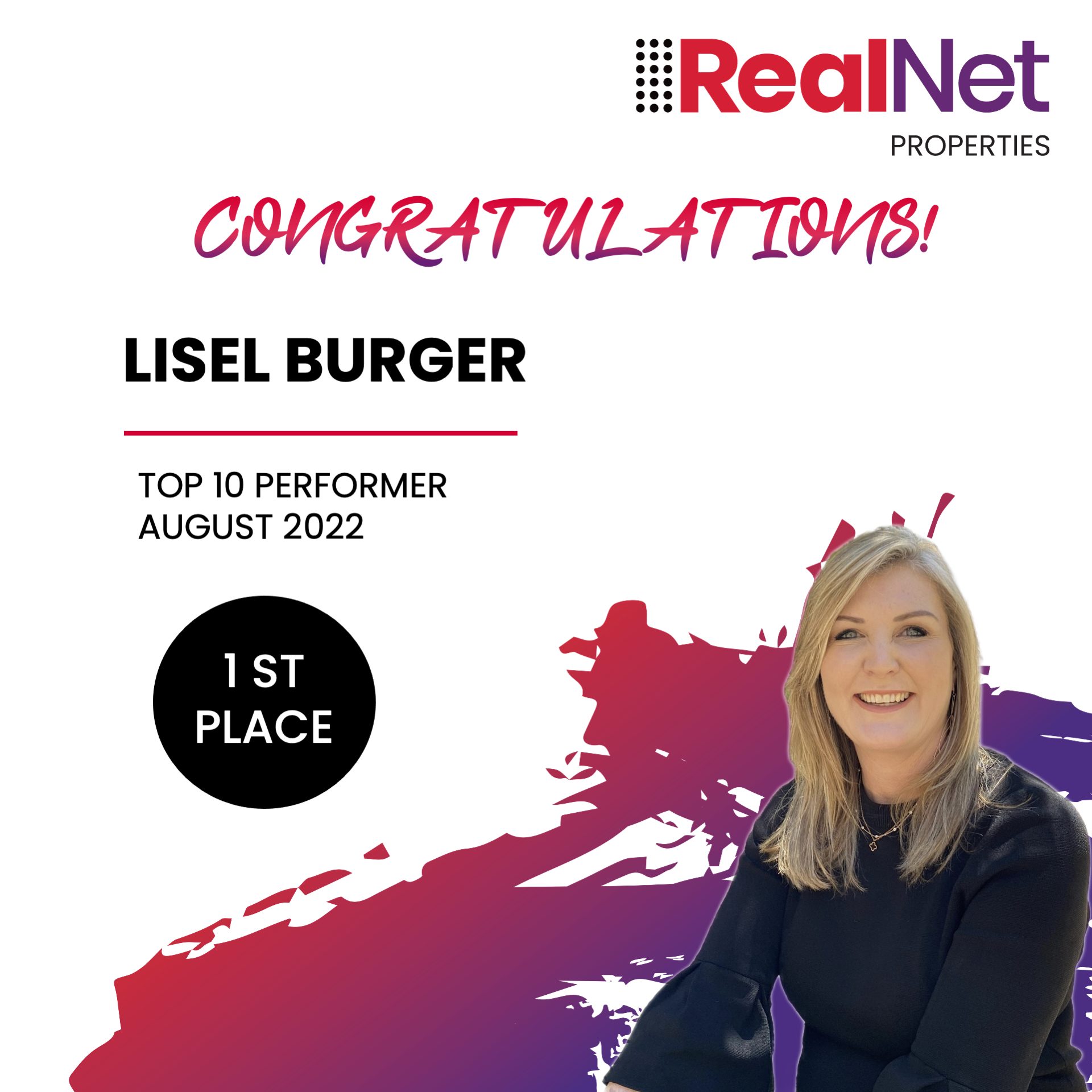 RealNet Platinum - CONGRATULATIONS Lisel Fourie Burger on this huge ...