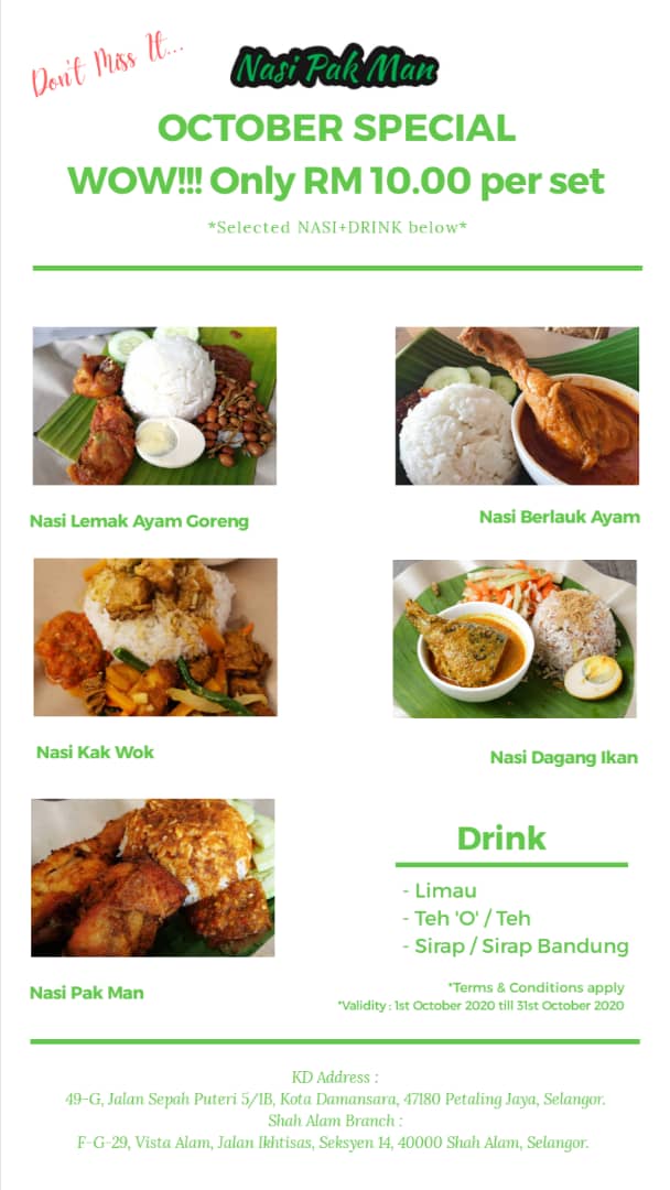 Nasi Pak Man Wow October Special Deal Only Facebook