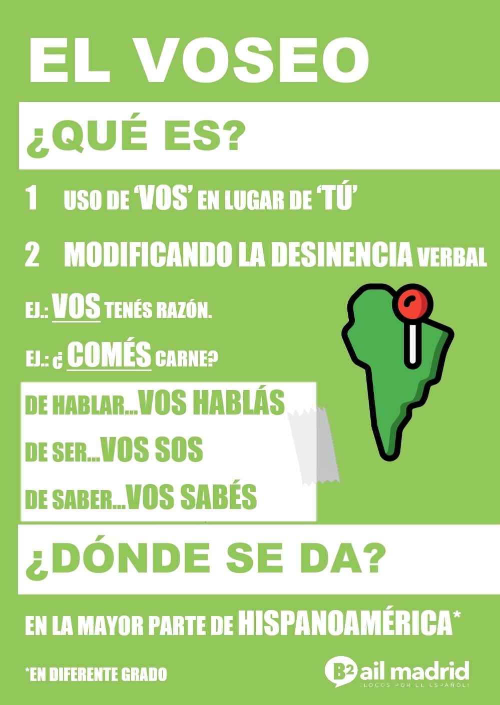 AIL Madrid - Spanish Language School - Por si no lo sabías, el voseo es ...