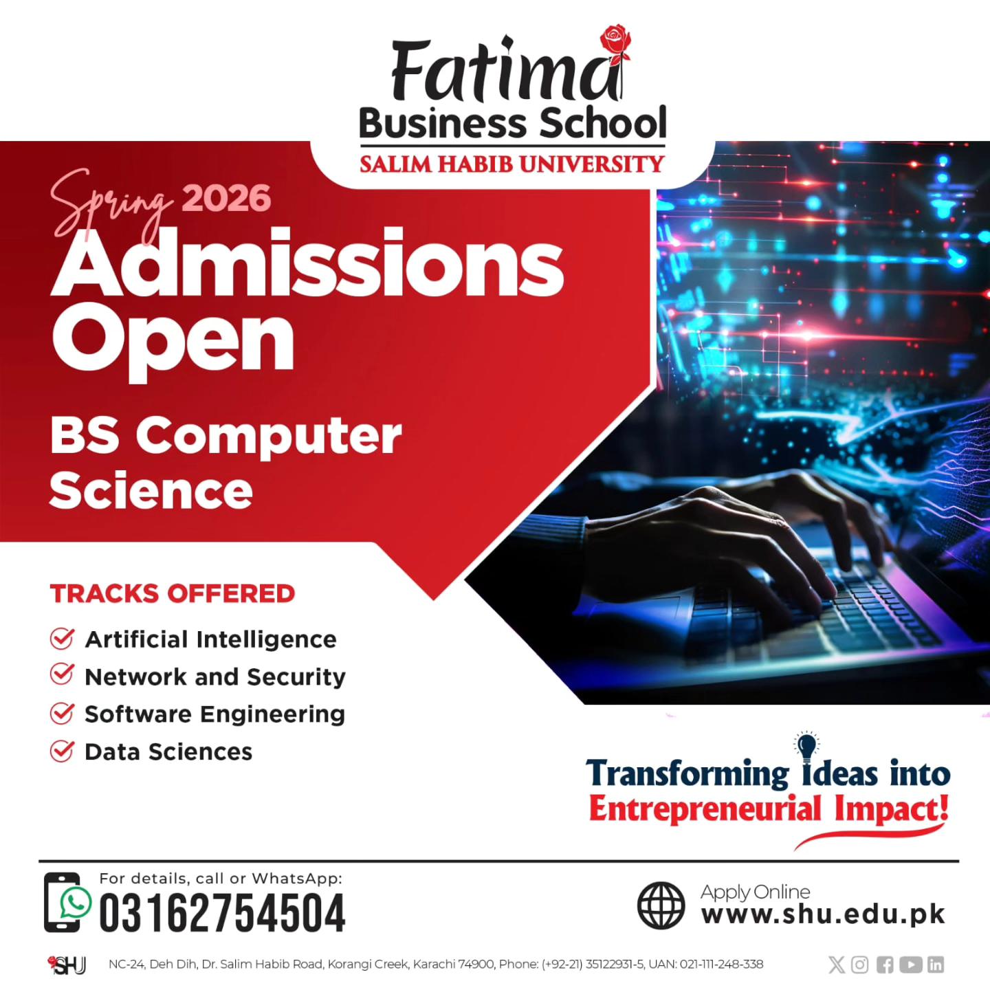 Salim - Spring 2026 admissions for BS Computer Science are now open at ...
