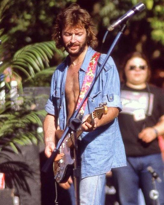 Eric Clapton photographed performing at the Nassau Coliseum in