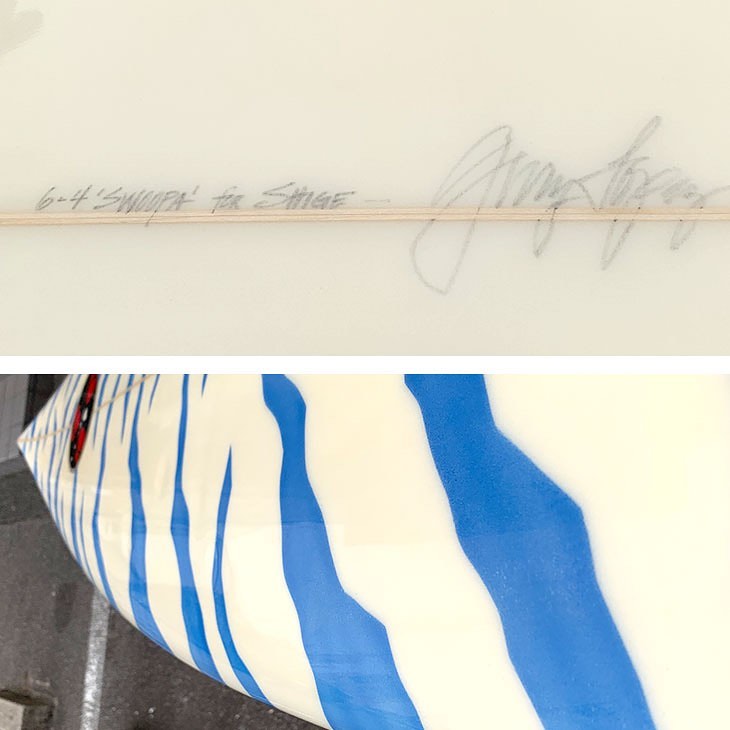 GERRY LOPEZ Surfboards USED Swoopa 6'4” Tri Fin フットマークも