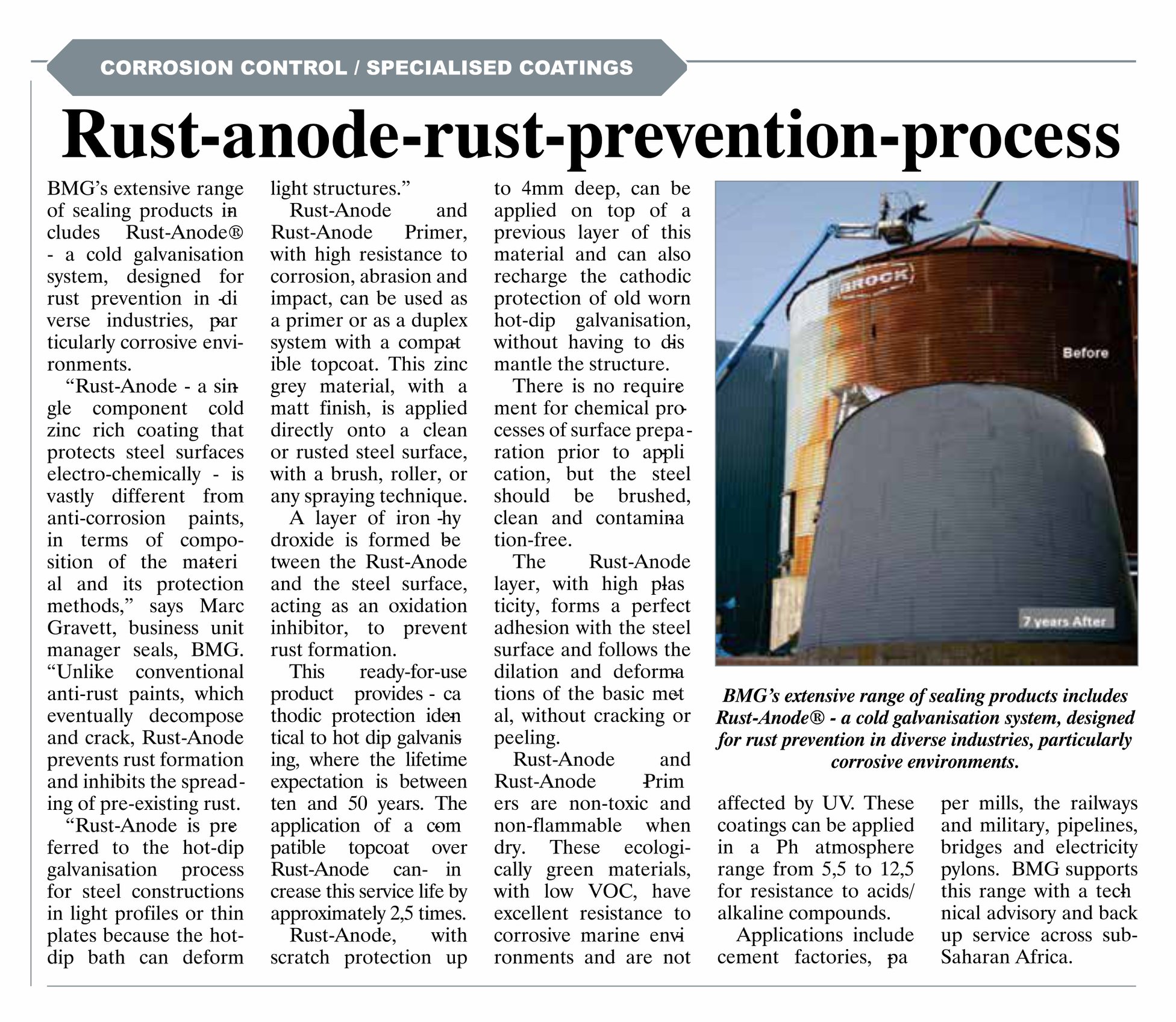 BMG - The Rust Anode Rust Prevention Process Unlike... | Facebook