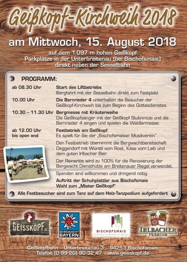 Geisskopf Kirchweih 2018 Festbetrieb Bergwacht Deggendorf