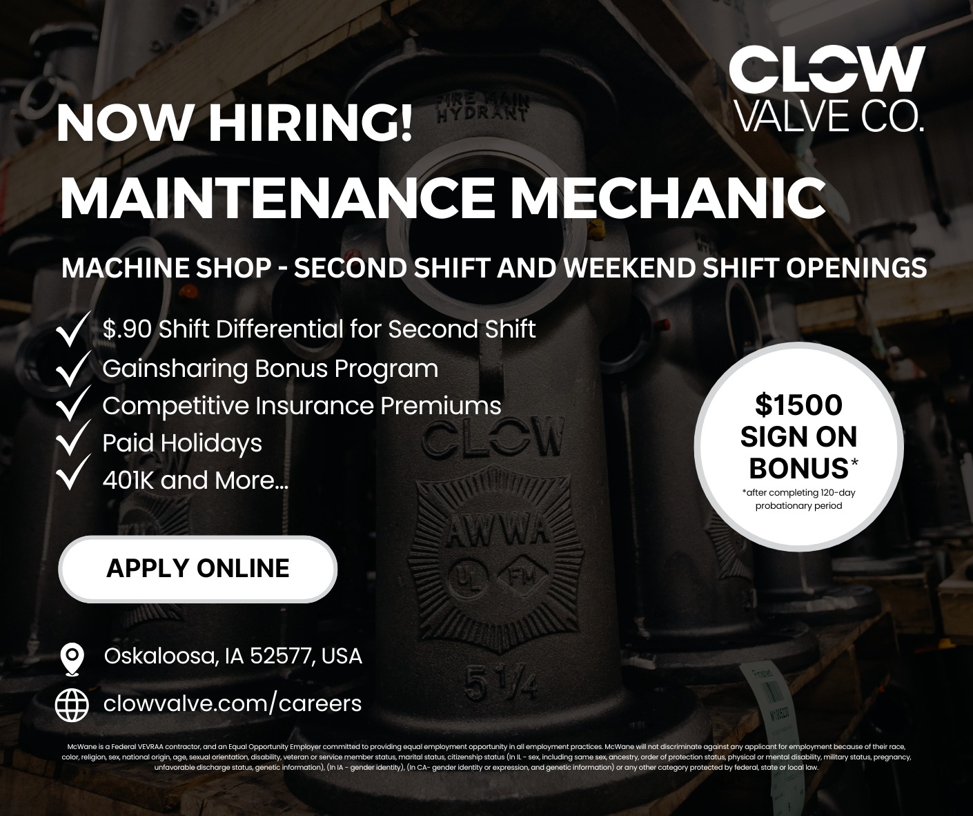 Clow Valve Company | Oskaloosa IA