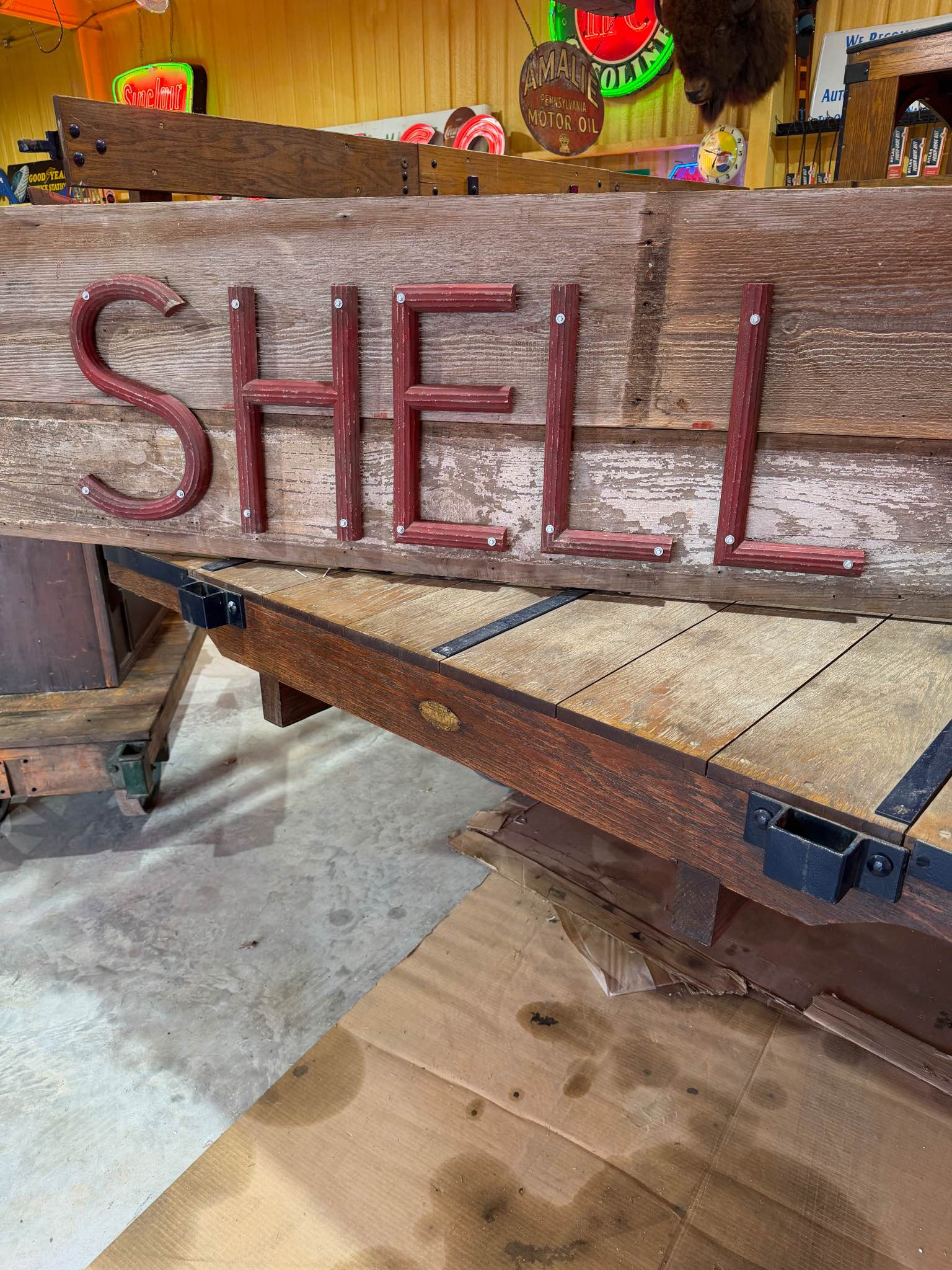 Vintage “Shell” letters from Shell gas station. Cast aluminum. Mounted ...