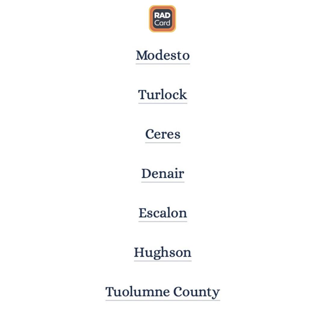 The Rad Card - Check out all of our RAD cities & counties!...