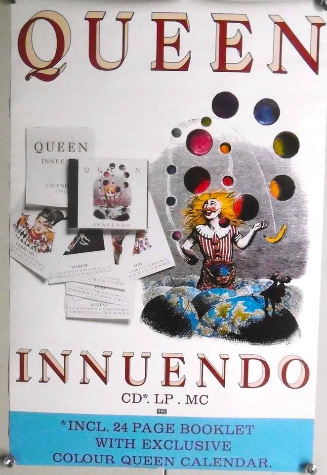 The UK promotional poster for the 'Innuendo' album by Parlophone