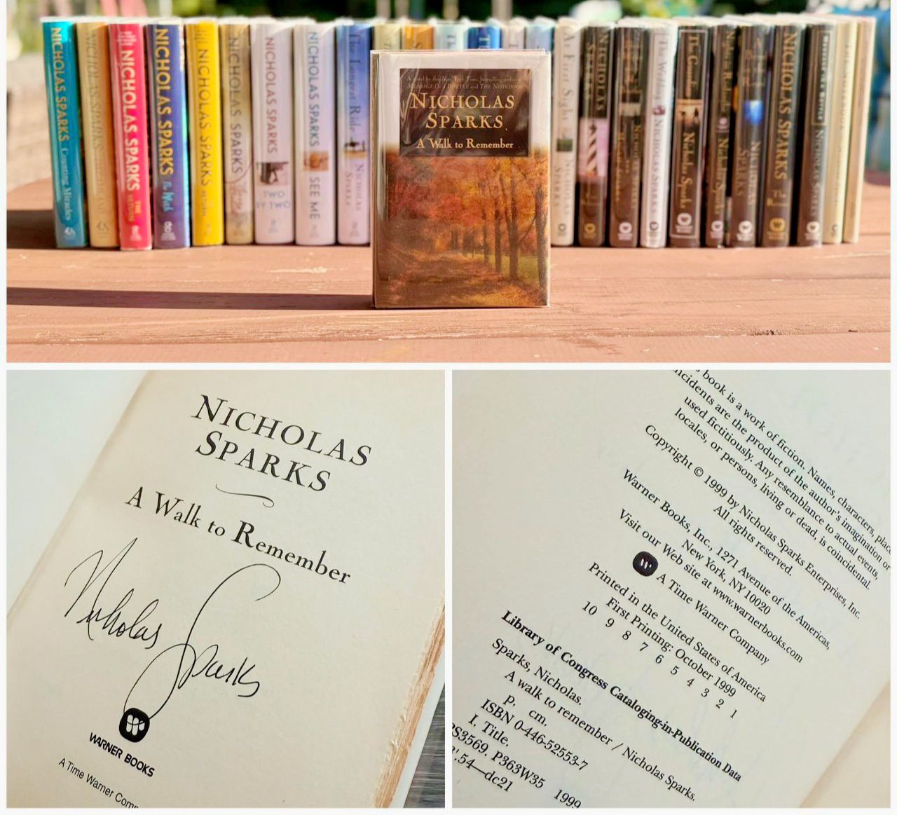 Nicholas Sparks book collection and signed editions
