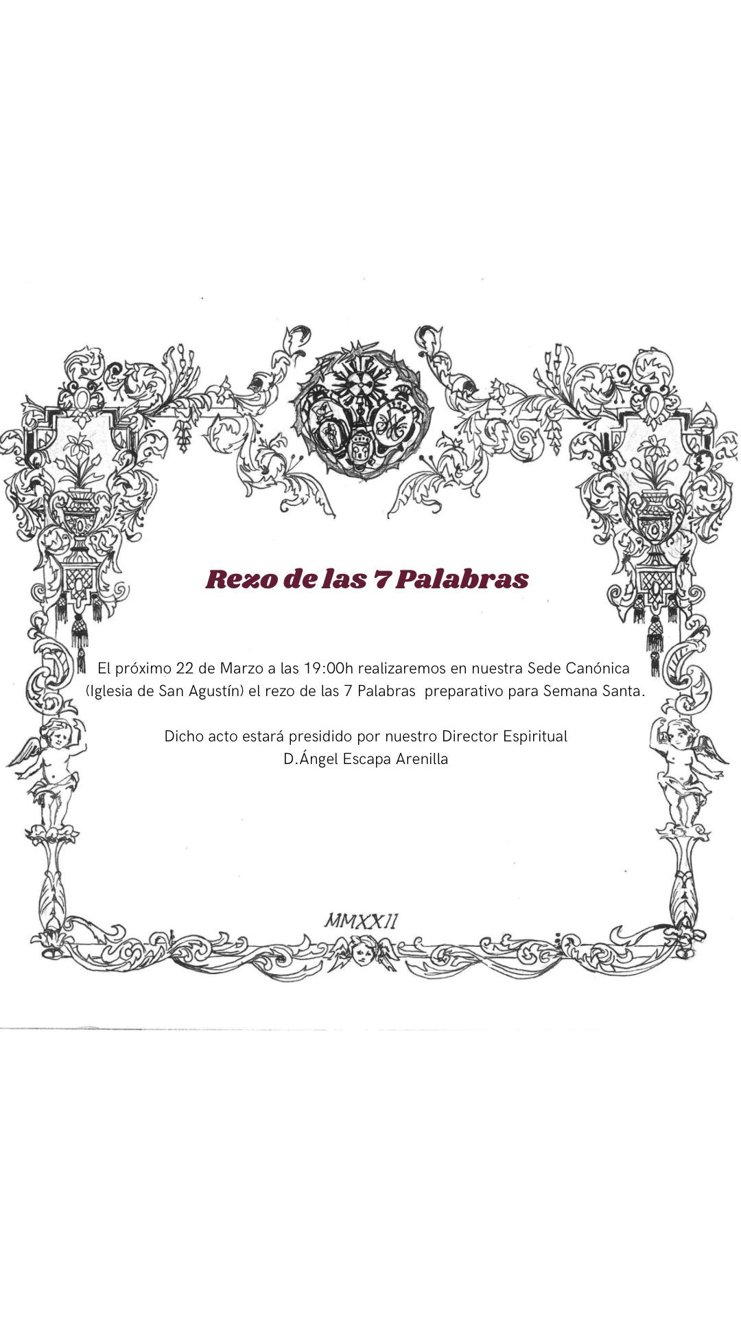 Jesus Cautivo - Recordatorio. Mañana tendrá lugar el rezo de las siete ...