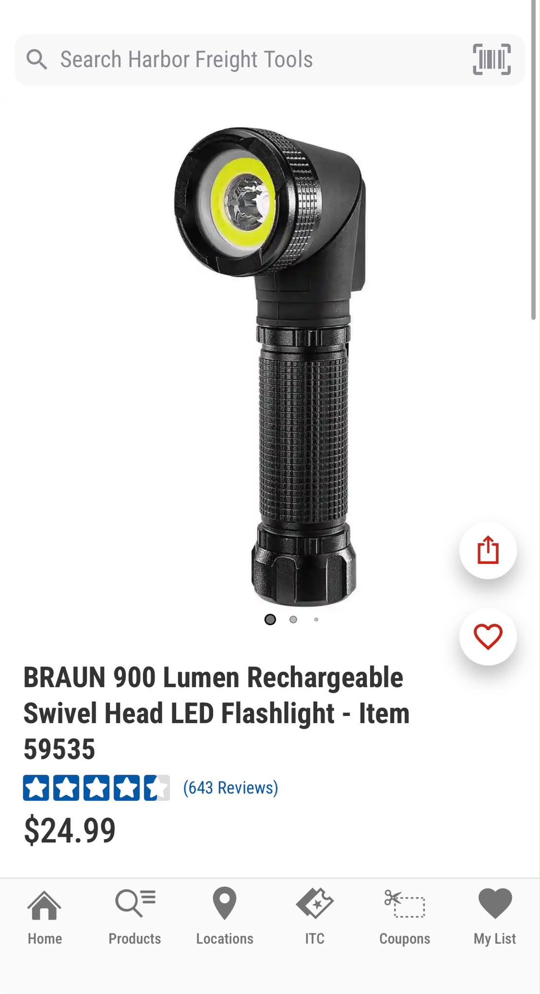 braun 900 lumen rechargeable swivel head led flashlight New!! - High-Strength Aluminum Barrel Monday  Friday (Closed major holidays)Have an issue with your item Has anyone bought this Braun
